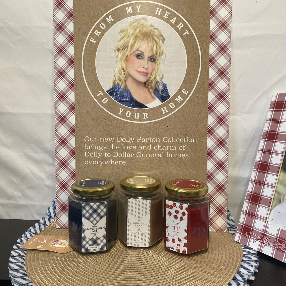 3 Jar Candle Dolly Parton Scented 7 Oz Hard 2 Find Set Is 3 NEW‎